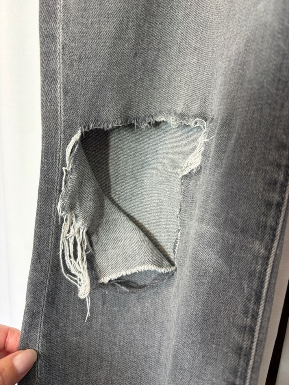 MOTHER The Insider Crop Fray Gray To the Moon Sz 29 Distressed Frayed Grunge Y2K - Picture 6 of 16